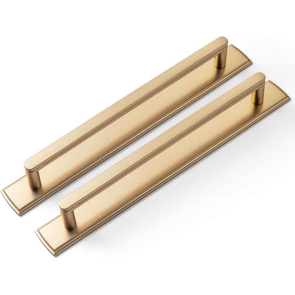 2 Pack 7 9/16'' Center to Center Champagne Bronze Cabinet Handles with Backplate